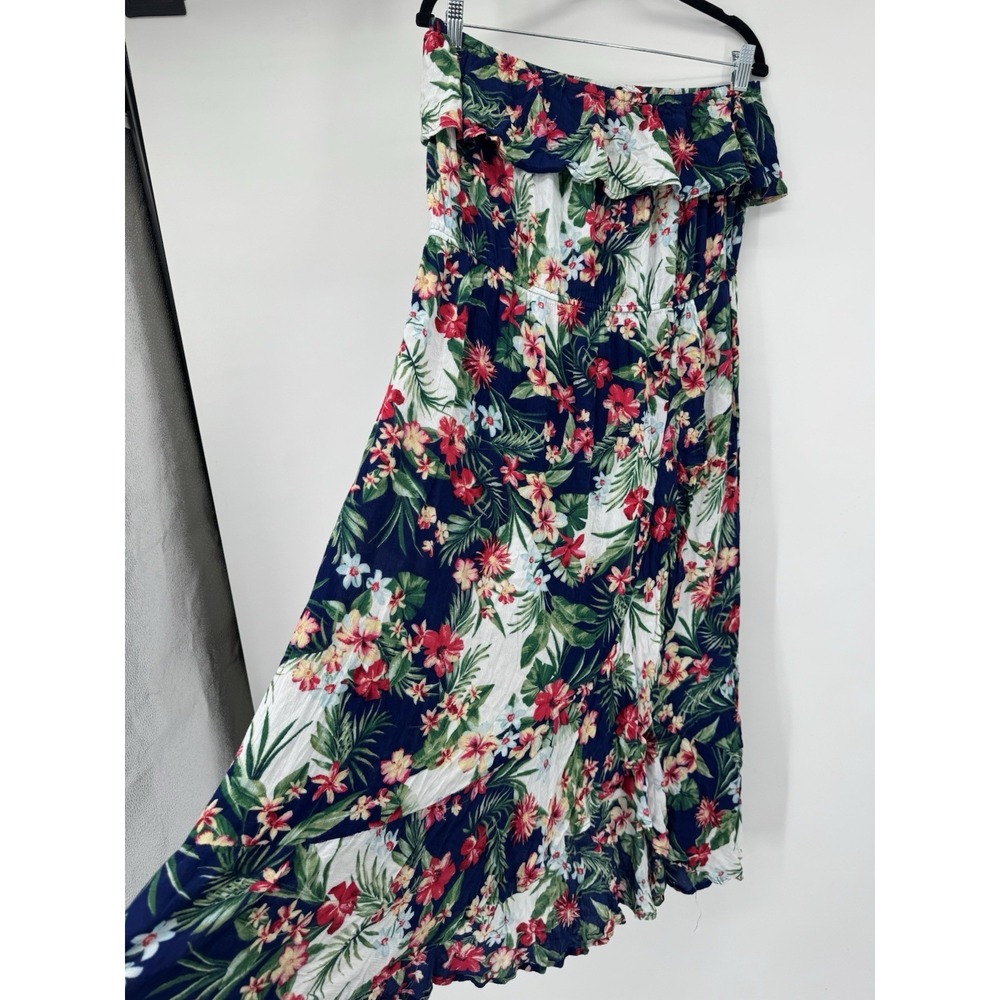 Sofia Vergara XL Strapless Maxi Dress Ruffle tropical vacation resort beach - Picture 12 of 12